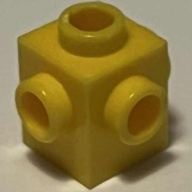Lego kostka (kostička) 1x1 s nopy na čtyřech stranách, žlutá (473324, 4239057)